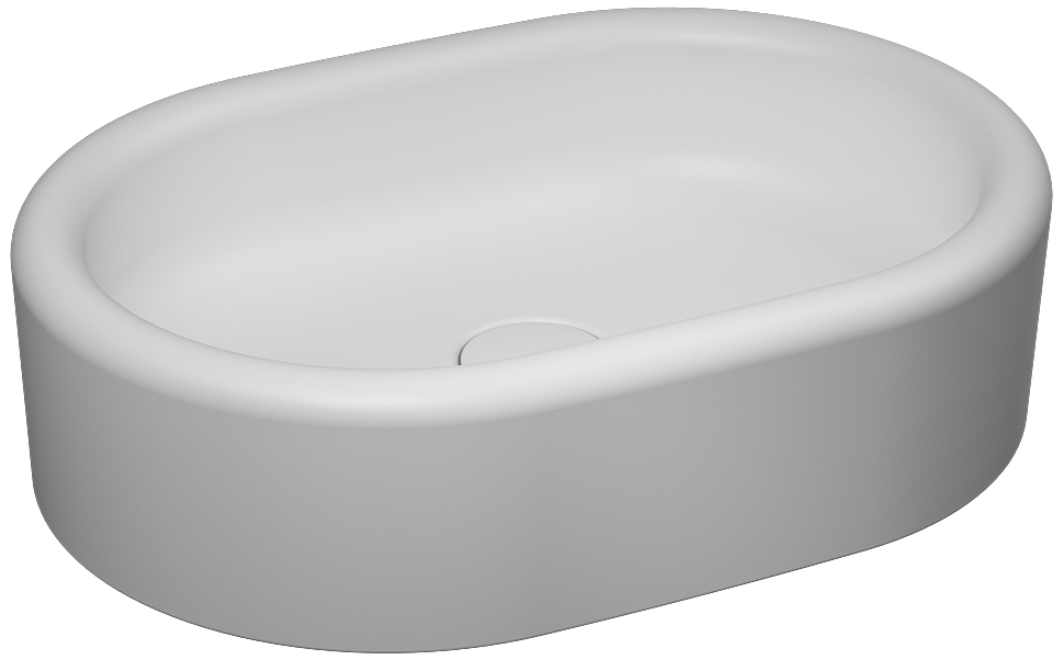 Curvo Lavabo da Appoggio 60 cm Bianco Opaco