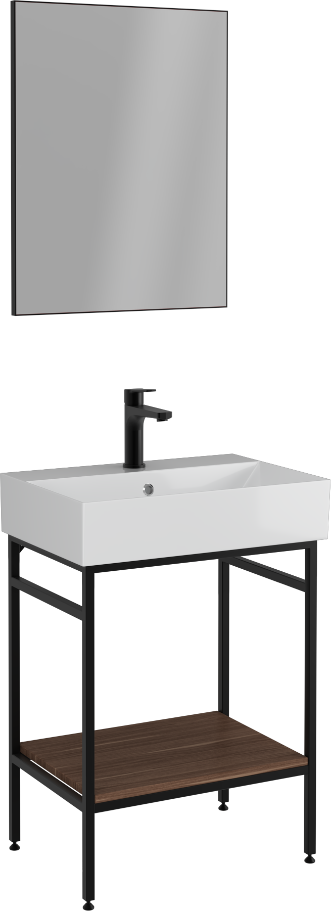 Fermo Unità Lavabo con Mensola Noce Victoria 60 cm   