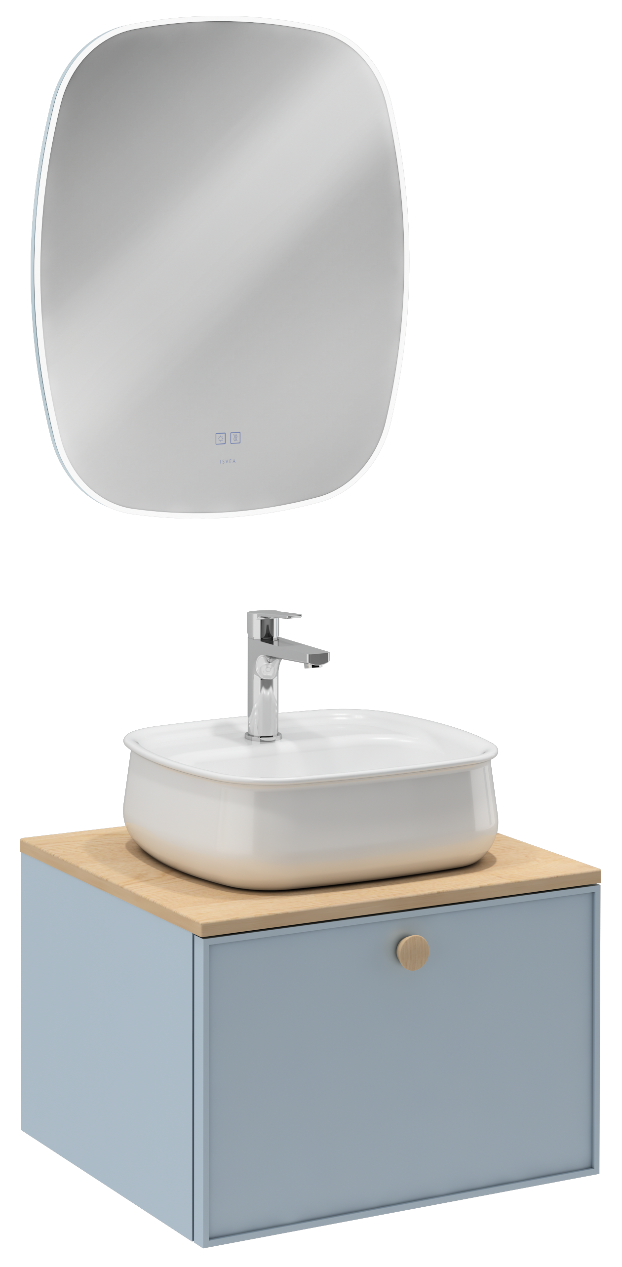 Mondo Unità Lavabo con Cassetto Singolo Turchese 60 cm 