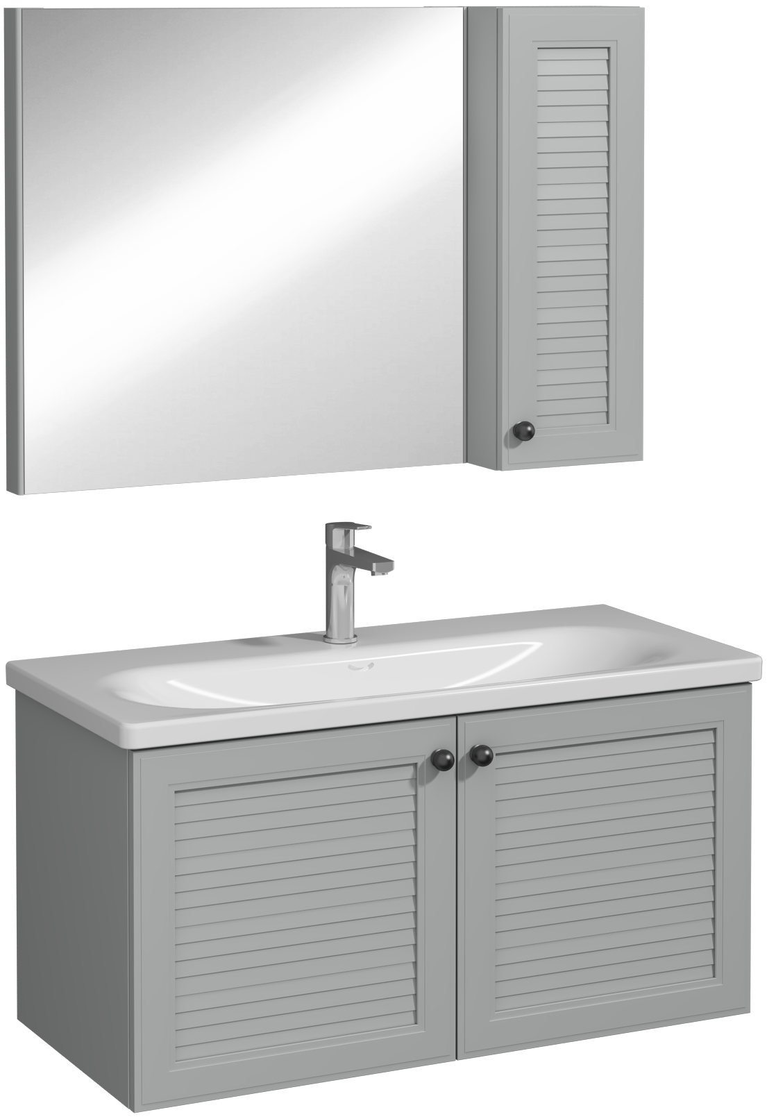 Mergo Unità Lavabo Grigio Chiaro 100 cm 