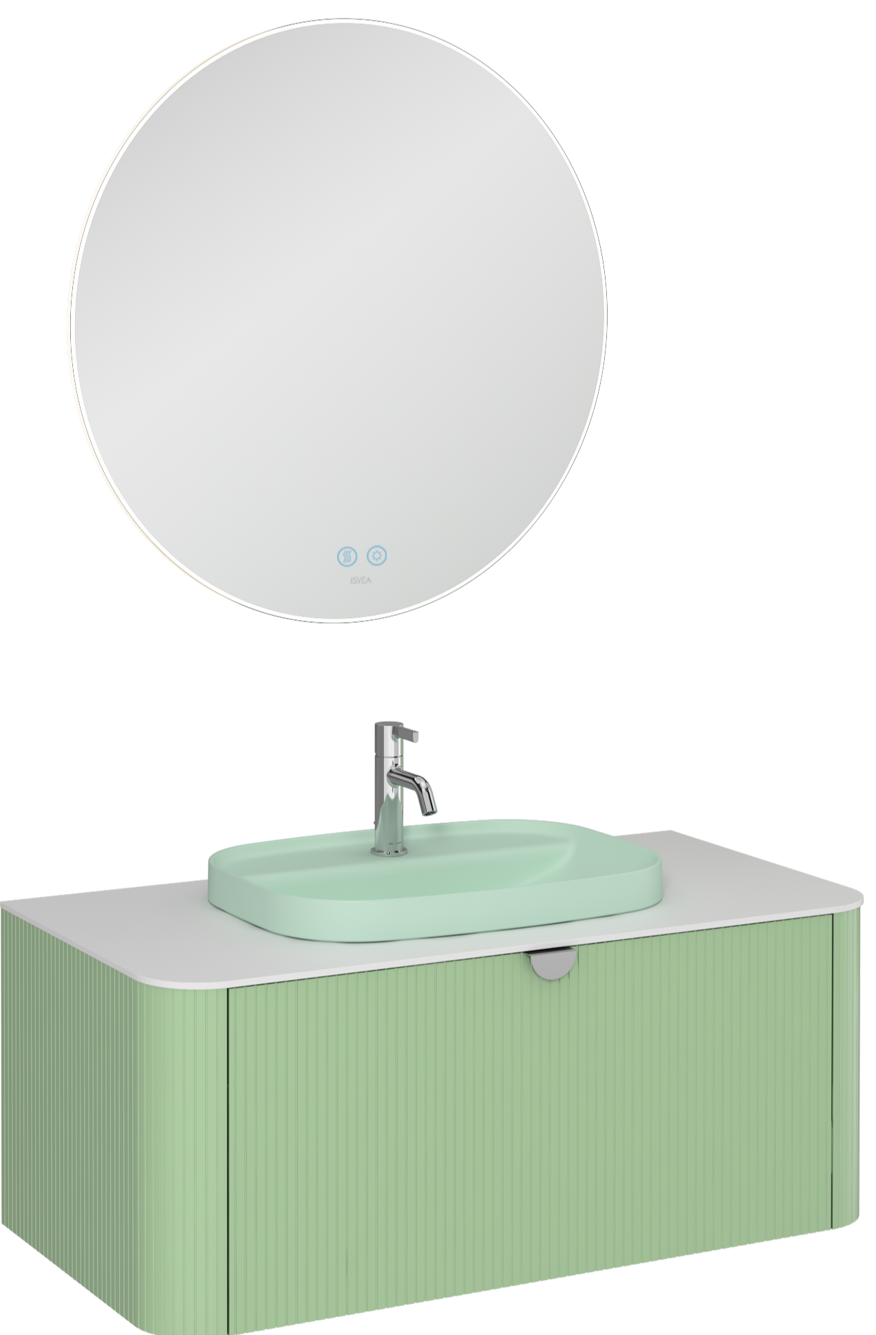 Infinity Raggio Unità Lavabo Verde Pastello 100 cm