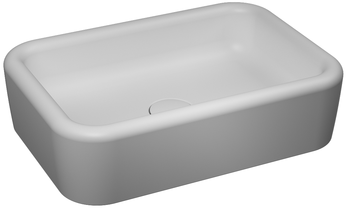 Curvo Lavabo da Appoggio 60cm Bianco Opaco