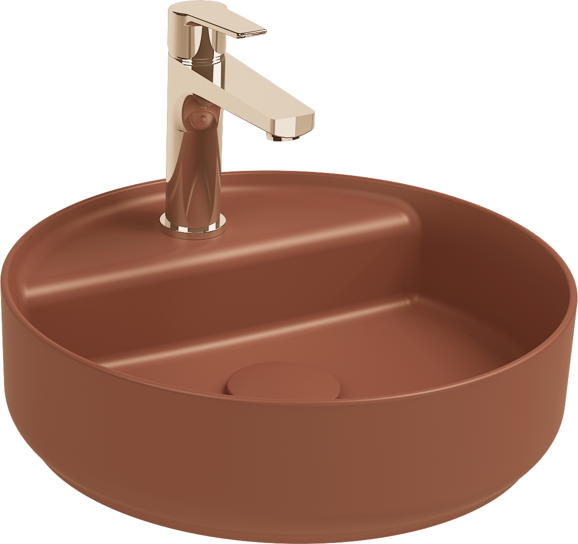 Infinity Lavabo da Appoggio 42 cm Terracotta