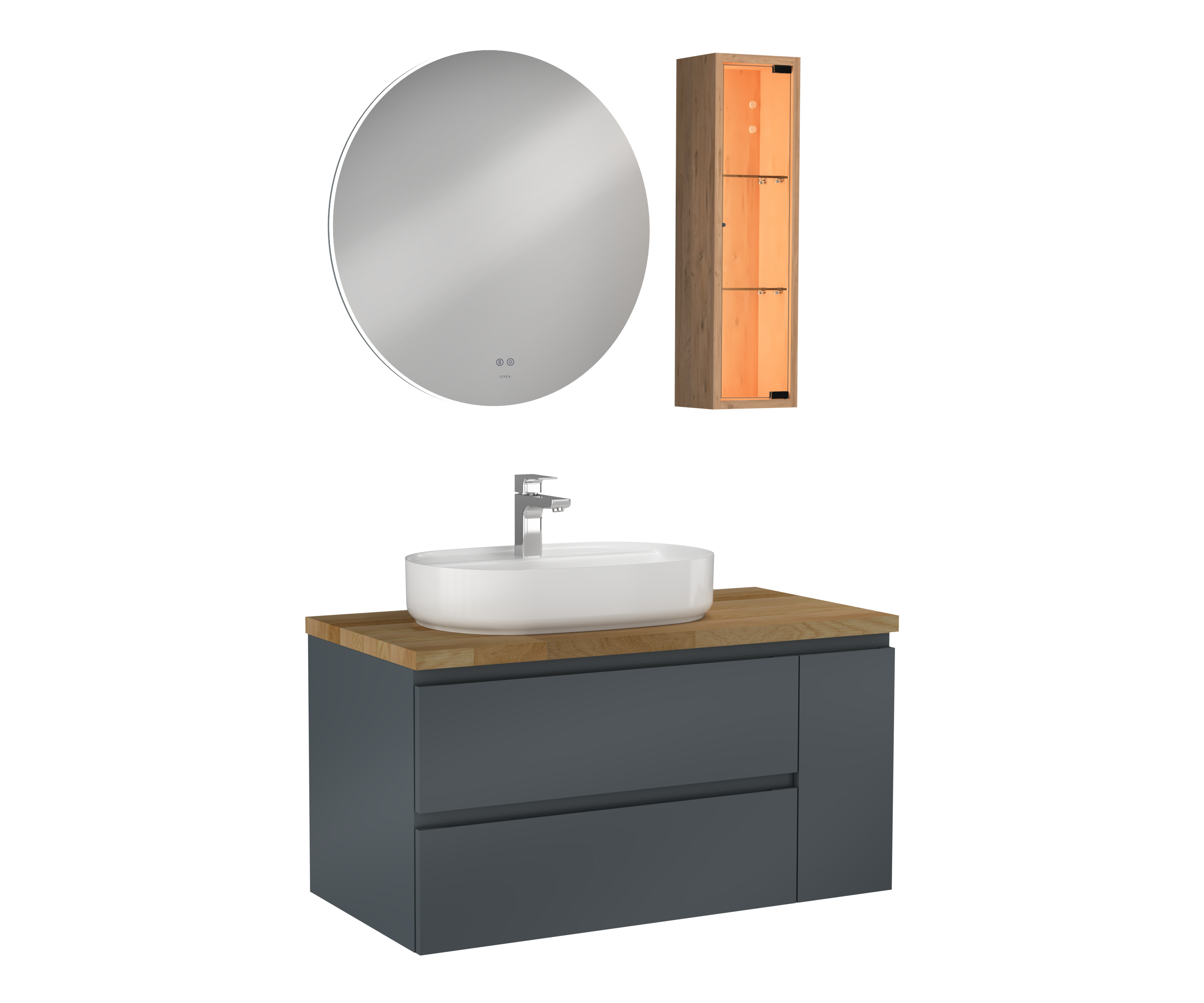 Luce Unità Lavabo Antracite 100 cm