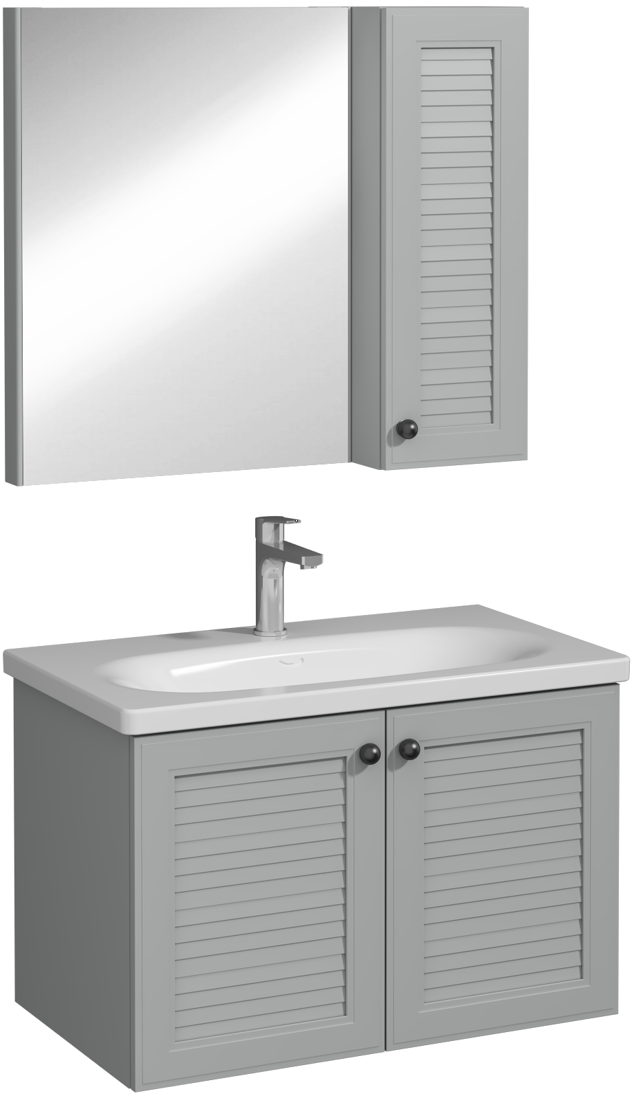 Mergo Unità Lavabo Grigio Chiaro 80 cm  
