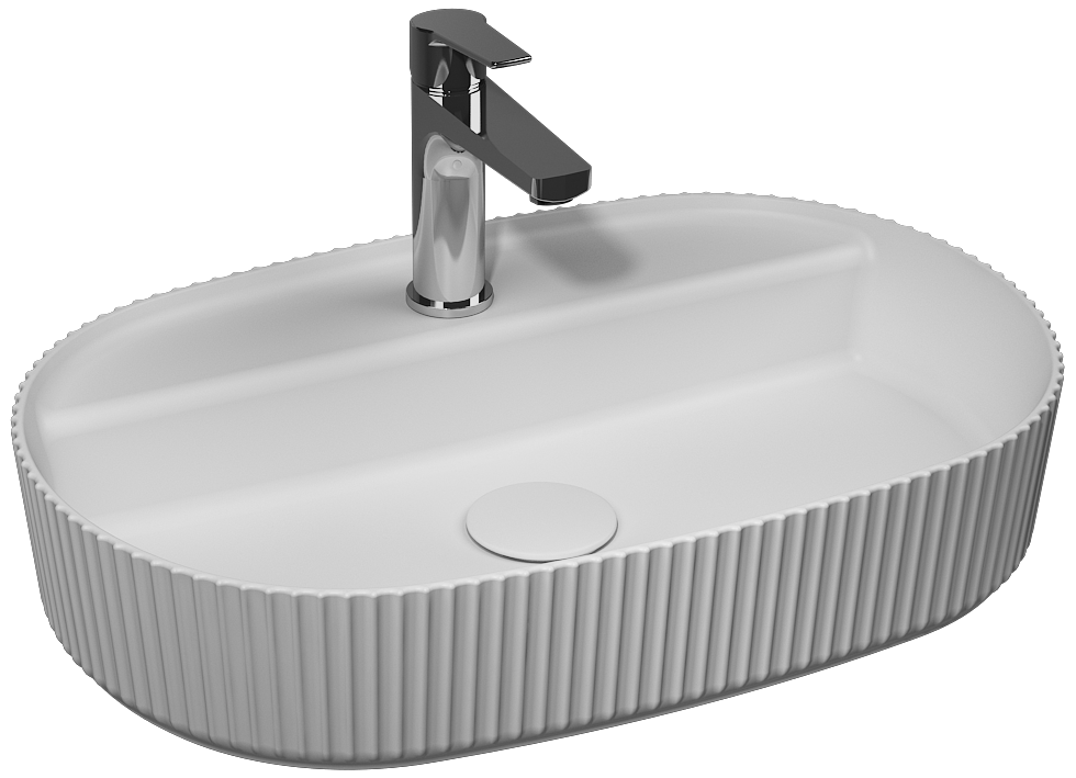 Sintesi Lavabo da Appoggio 60 cm Bianco Opaco