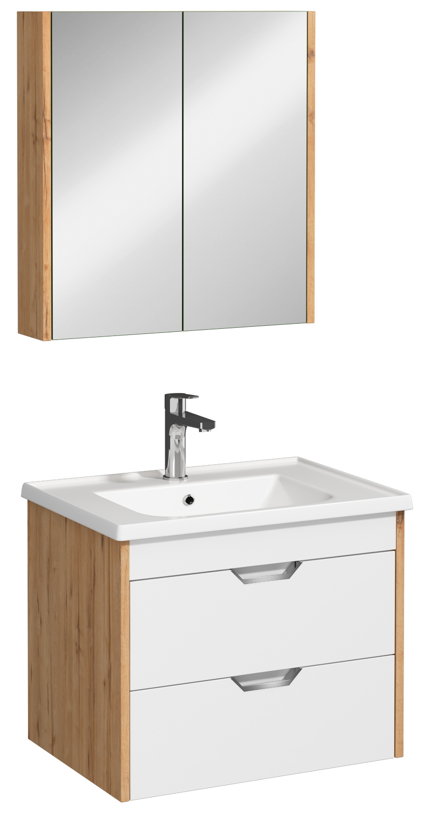 Pavia Unità Lavabo con Cassetti Bianco Detroit 65 cm