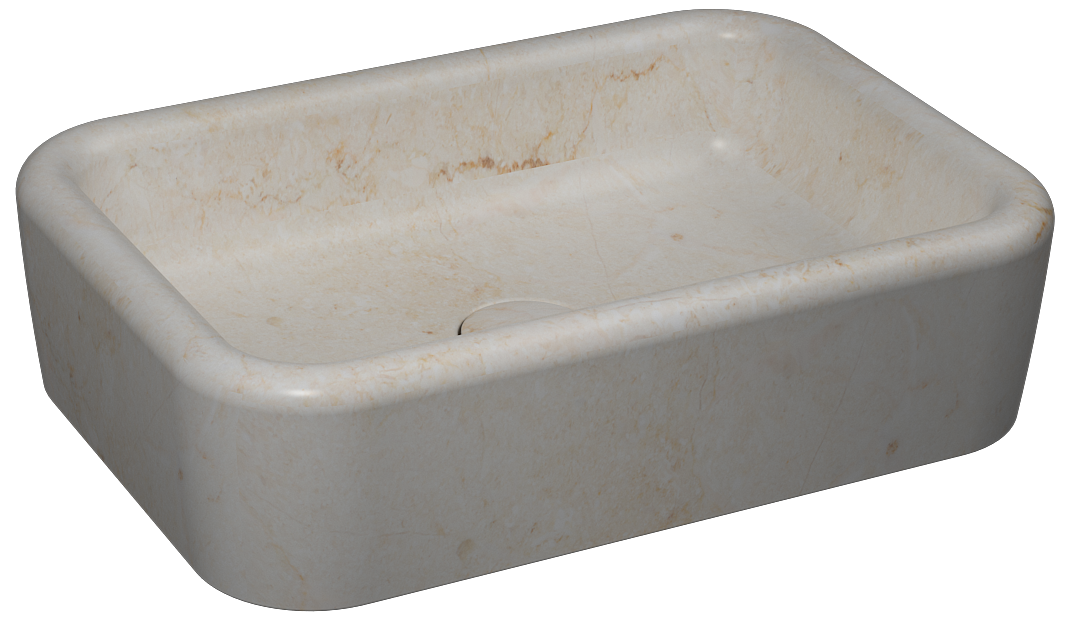 Curvo Lavabo Decorato 60 cm Travertino