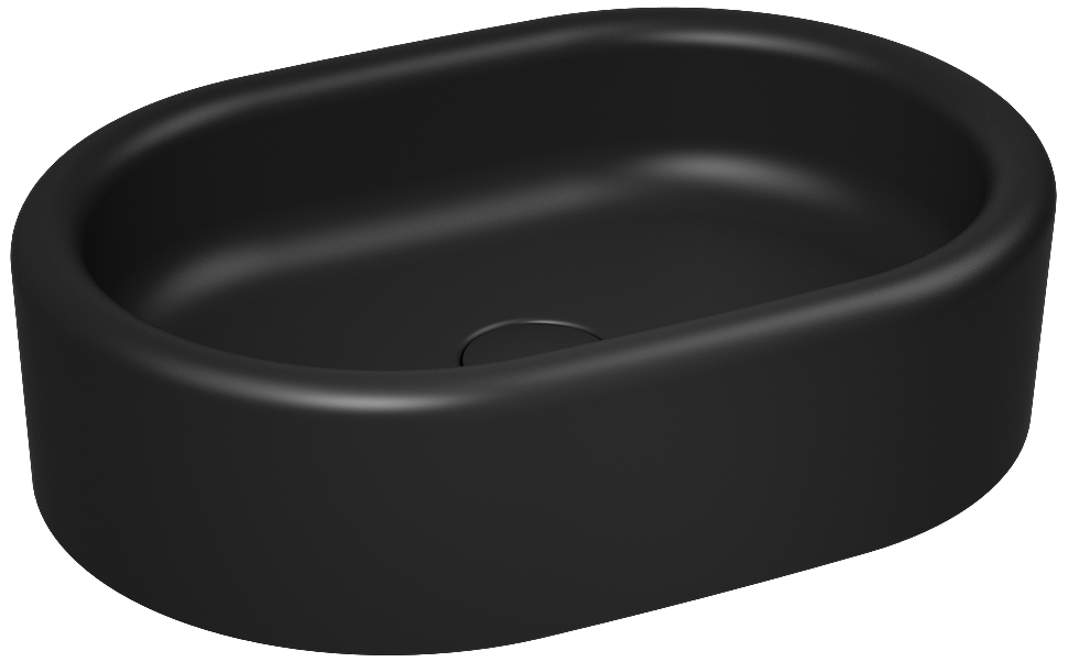 Curvo Lavabo da Appoggio 60 cm Nero