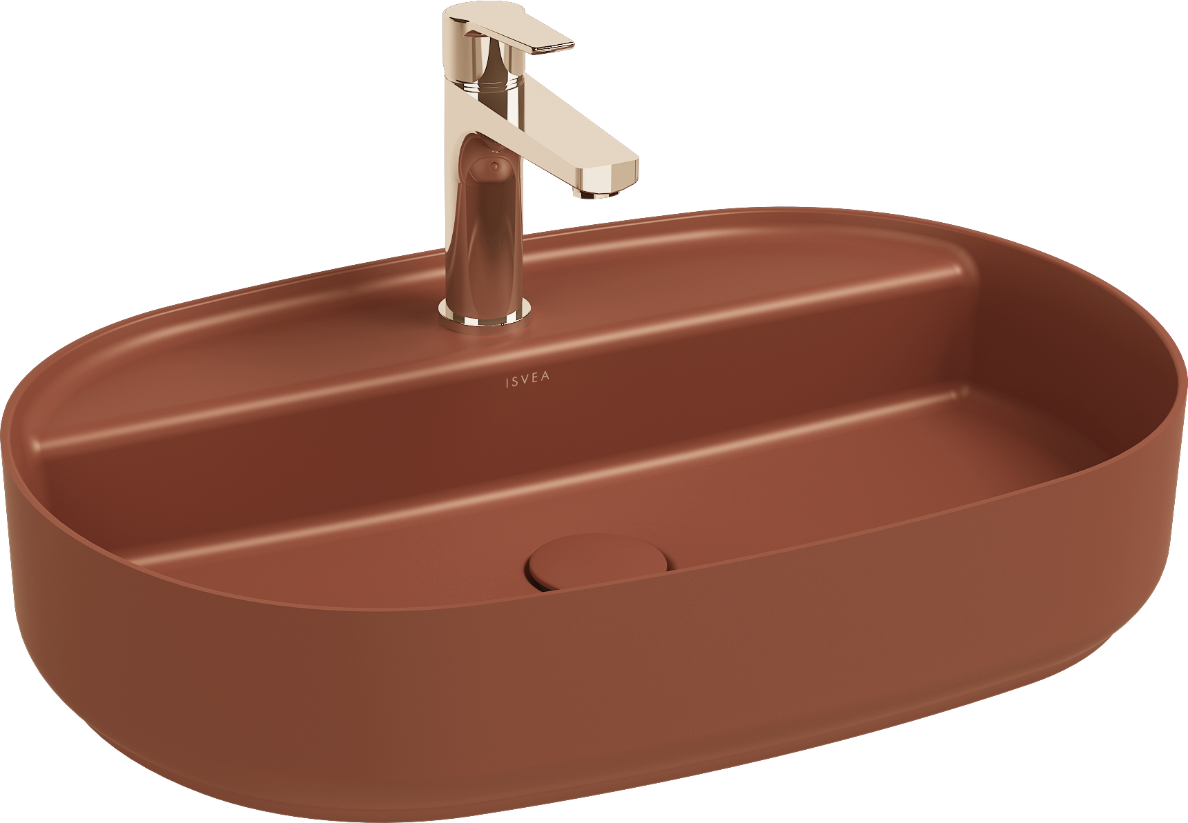 Infinity Lavabo da Appoggio 60 cm Terracotta