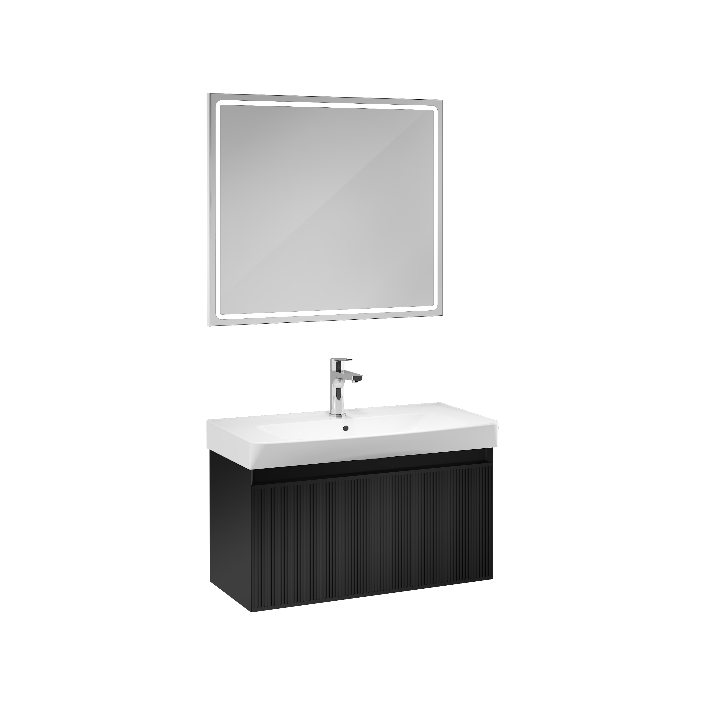 Fuga Unità Lavabo Nero 80 cm