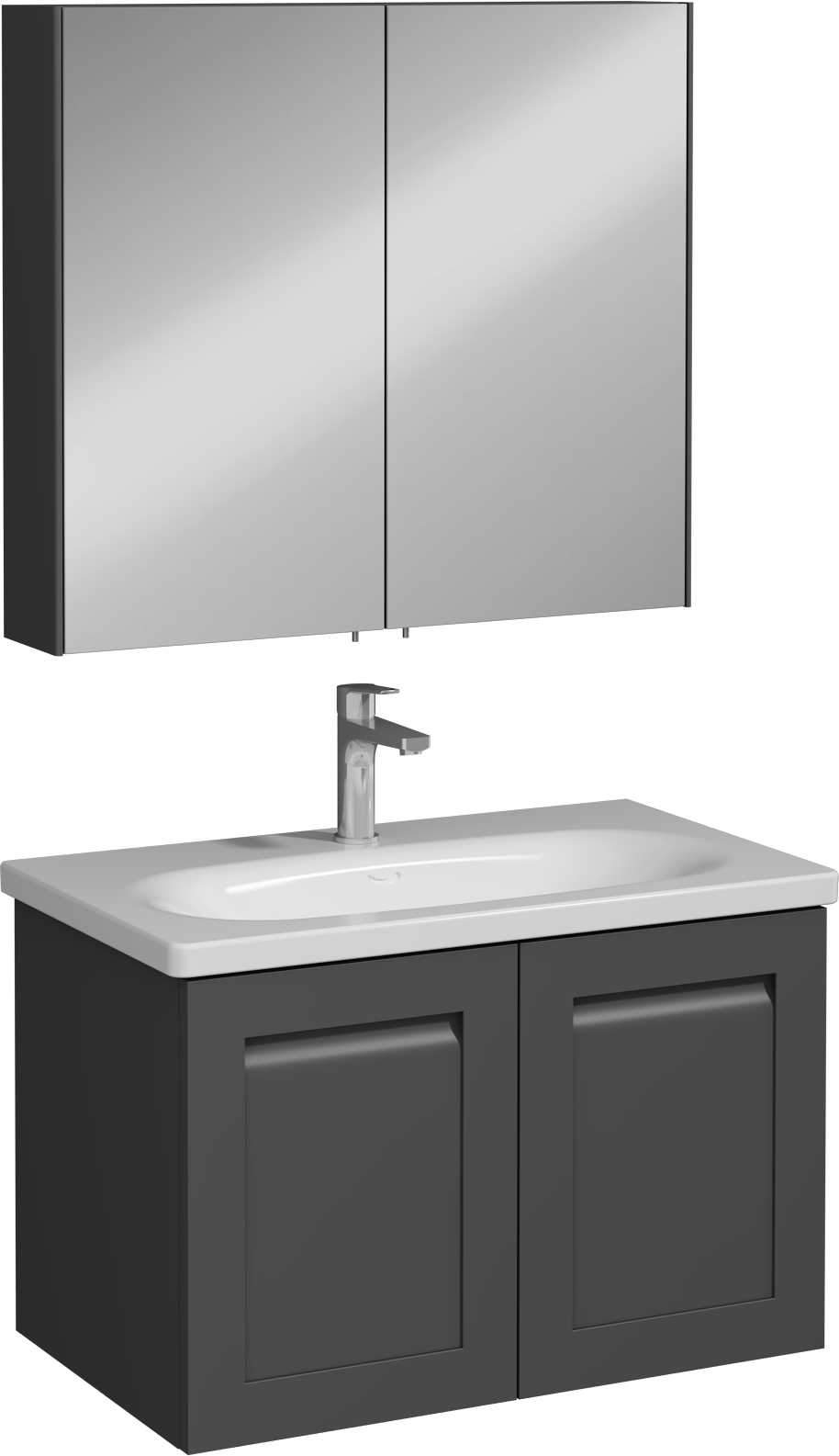 Linaro Unità Lavabo Antracite 80 cm 