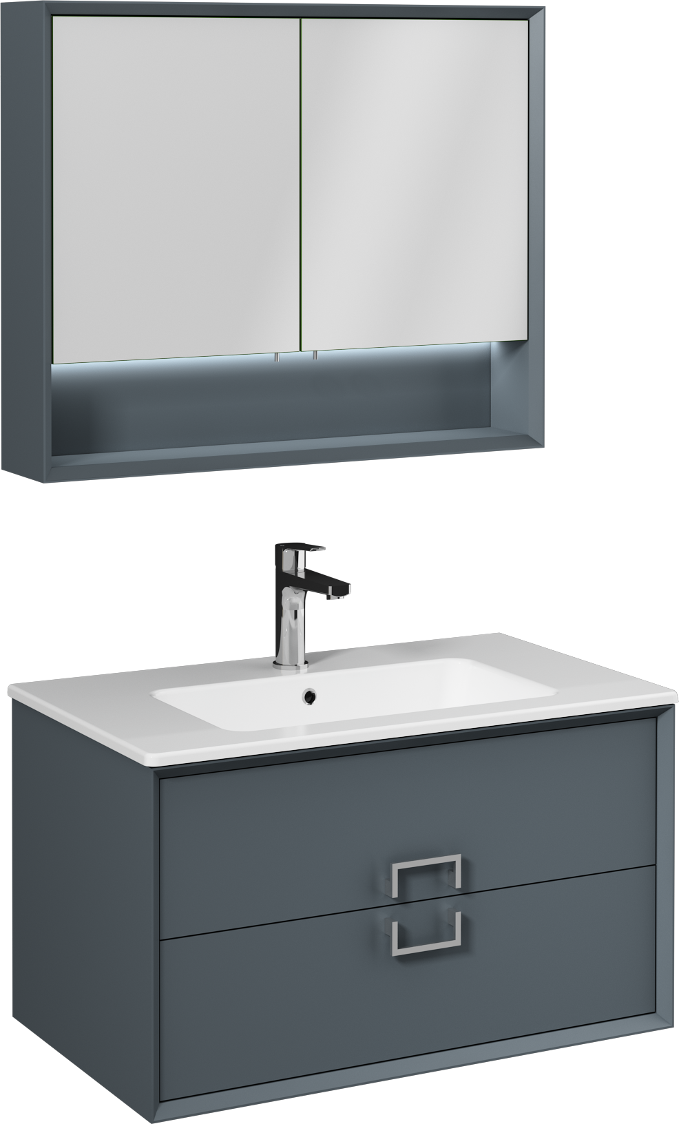 Stepp Unità Lavabo Antracite 80 cm