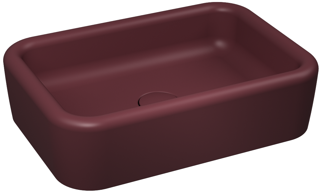 Curvo Lavabo da Appoggio 60cm Bordeaux Rustico