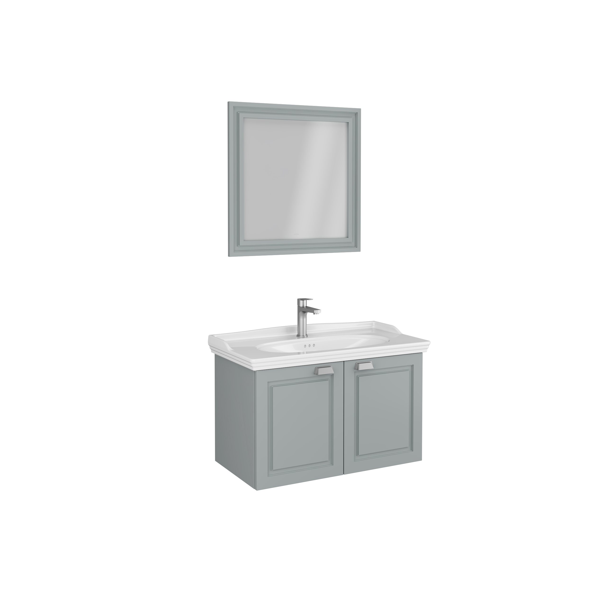 Valentia Unità Lavabo con Doppia Anta Grigio 90 cm