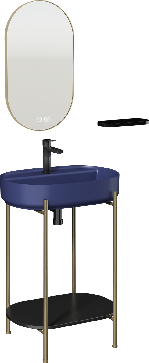 Puno Art Unità Lavabo Metallo Blu Isvea Lavabo 60cm
