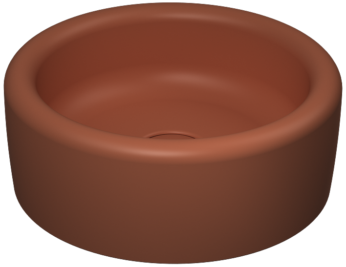 Curvo Lavabo da Appoggio 42 cm Terracotta