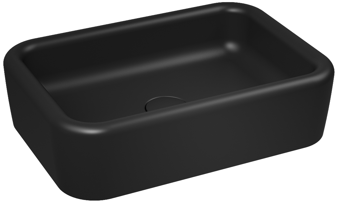 Curvo Lavabo da Appoggio 60cm Nero