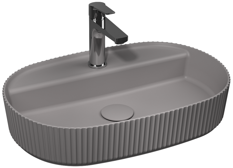 Sintesi Lavabo da Appoggio 60 cm Grigio Pietra