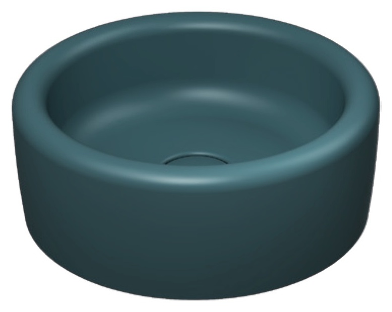 Curvo Lavabo da Appoggio 42 cm Verde Petrolio