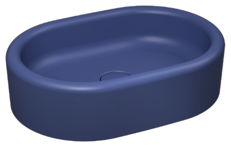 Curvo Lavabo da Appoggio 60 cm Blu Isvea