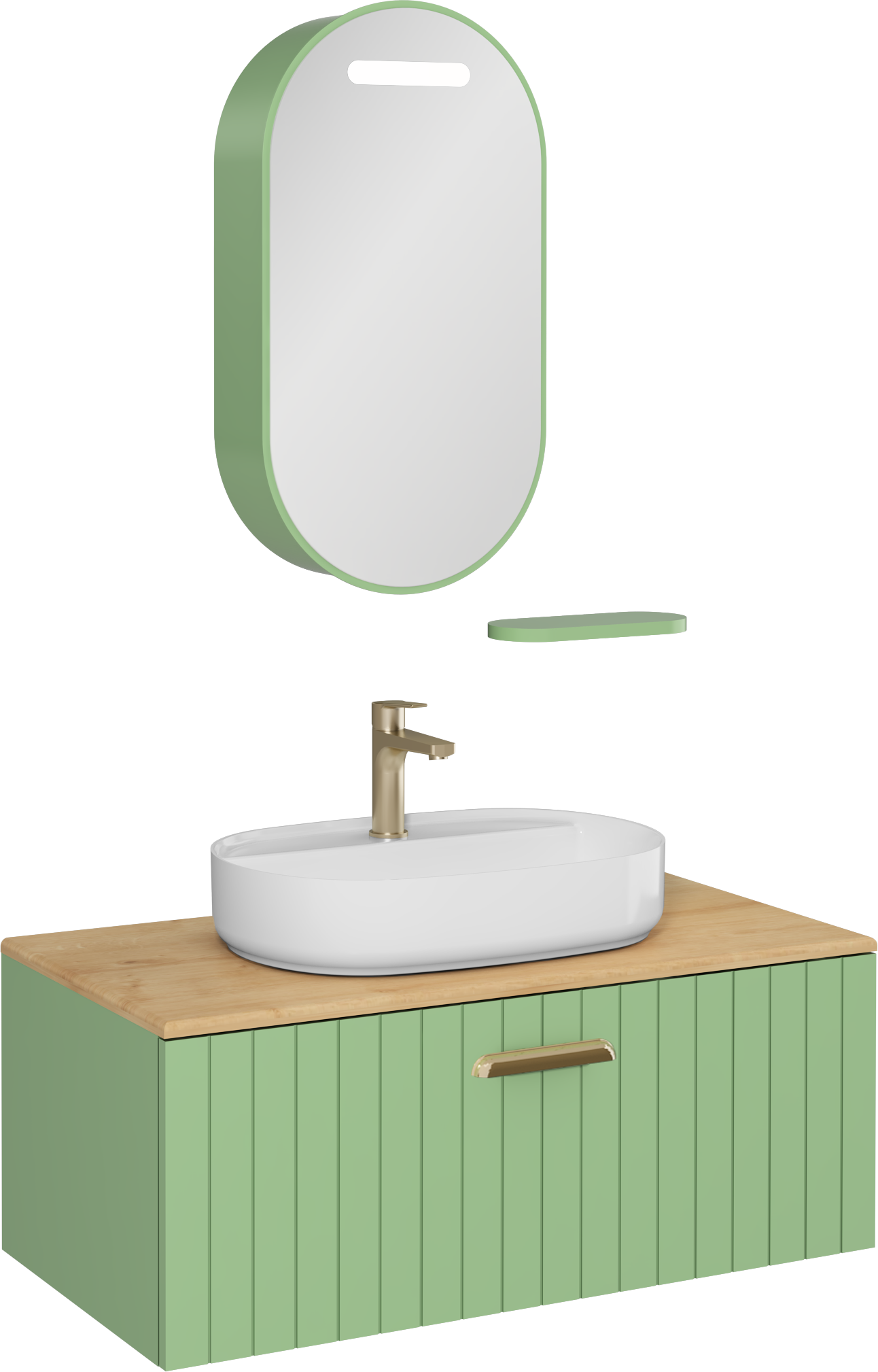 Rinato Unità Lavabo Verde Pastello 100 cm 