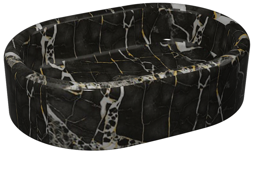 Curvo Lavabo 60 cm Marmo Nero