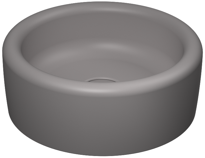 Curvo Lavabo da Appoggio 42 cm Grigio Pietra