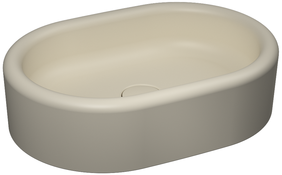 Curvo Lavabo da Appoggio 60 cm Avorio