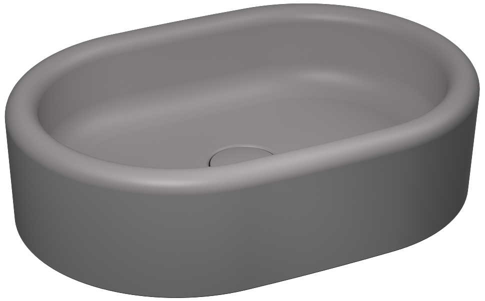 Curvo Lavabo da Appoggio 60 cm Grigio Pietra