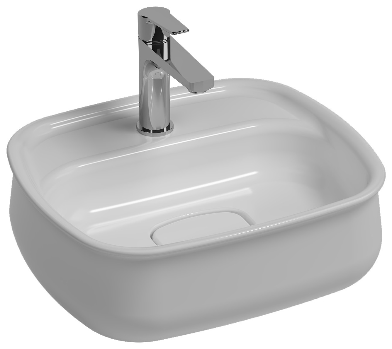 Fluido Lavabo da Appoggio 47 cm  Bianco Opaco