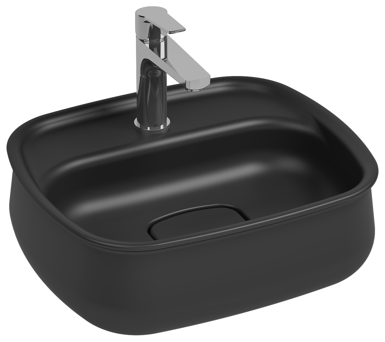 Fluido Lavabo da Appoggio, 47 cm Nero