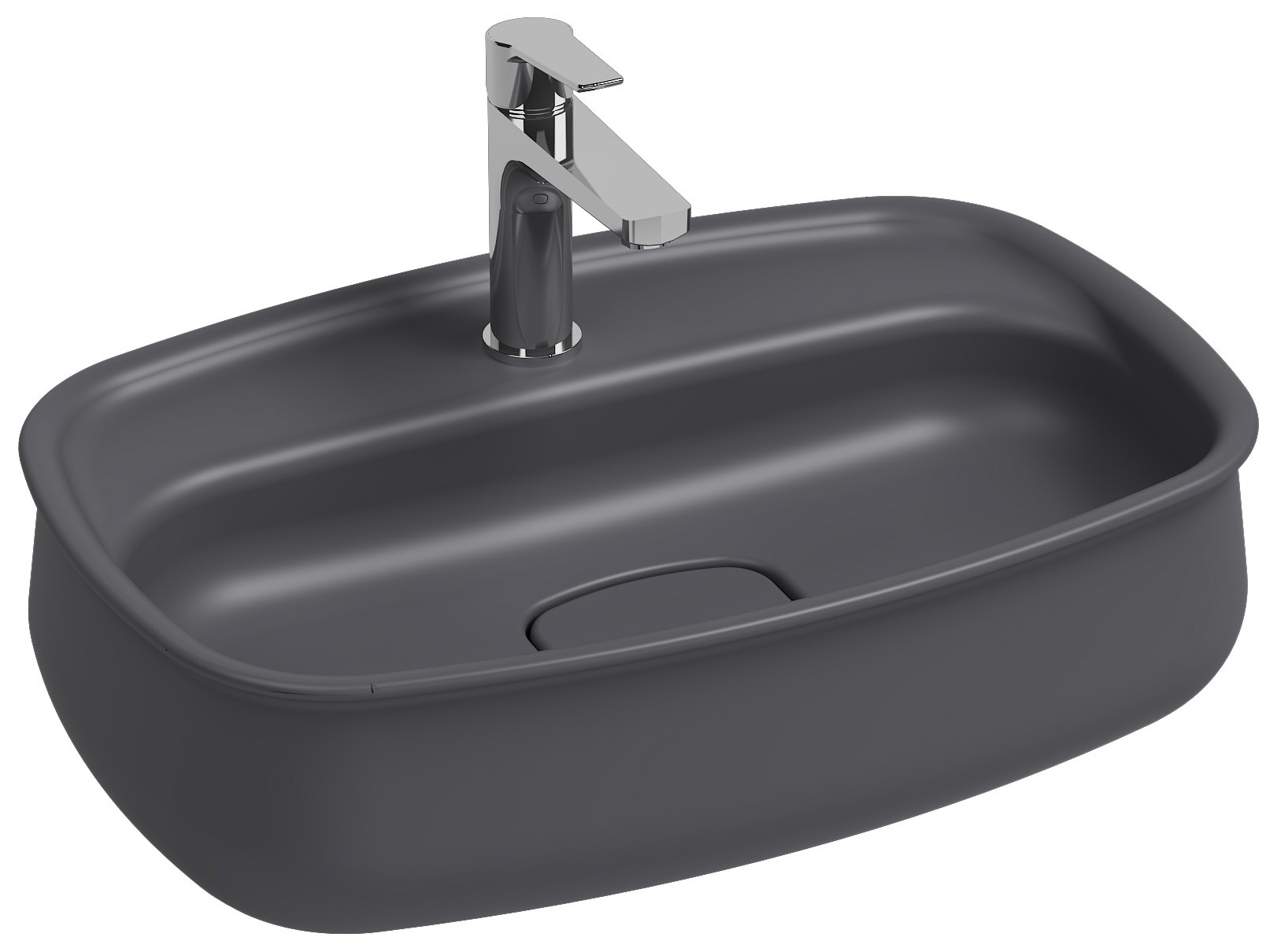 Fluido Lavabo da Appoggio 60 cm Antracite 