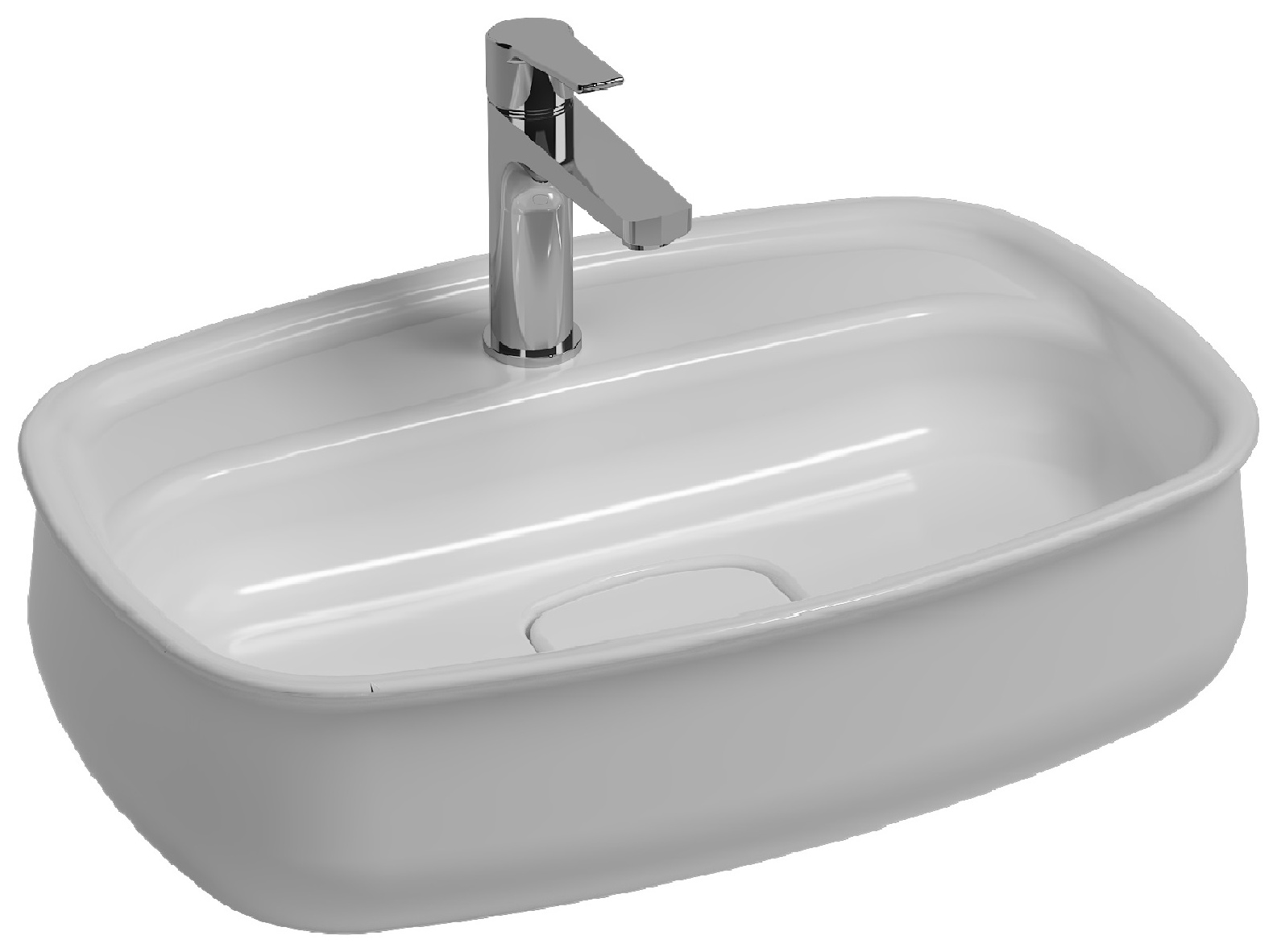 Fluido Lavabo da Appoggio 60 cm Bianco Opaco