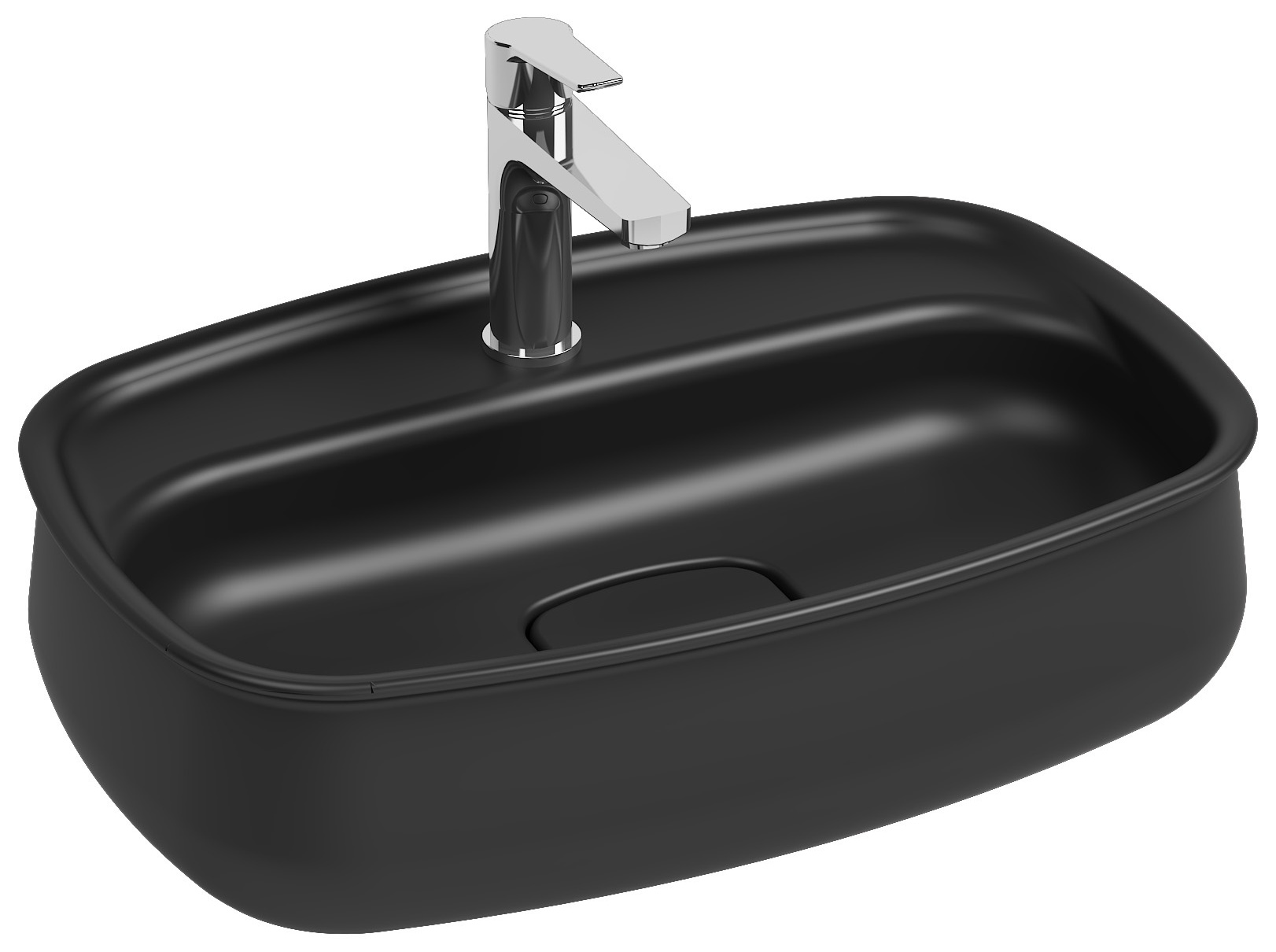 Fluido Lavabo da Appoggio 60 cm Nero