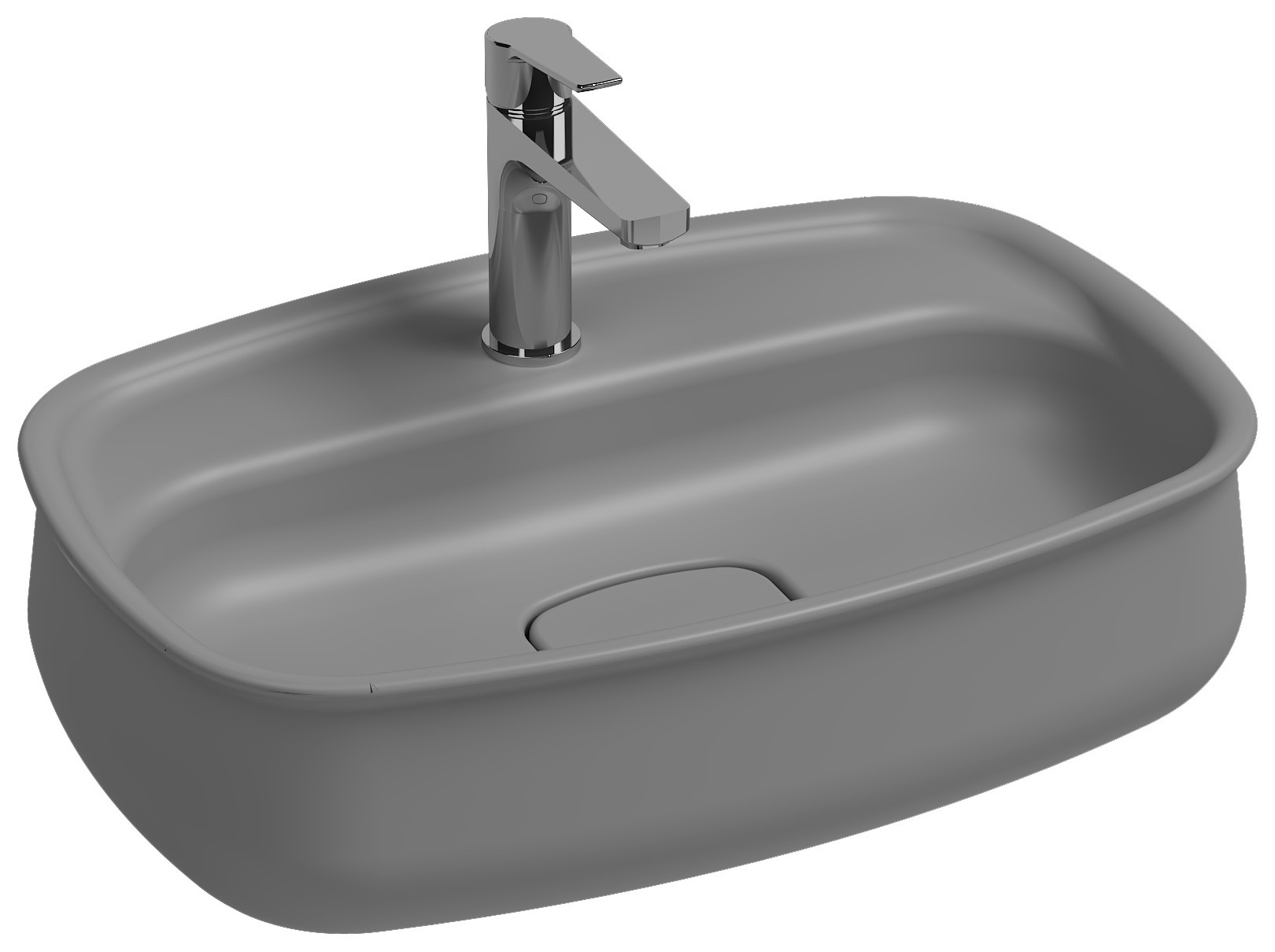 Fluido Lavabo da Appoggio 60 cm Grigio Pietra