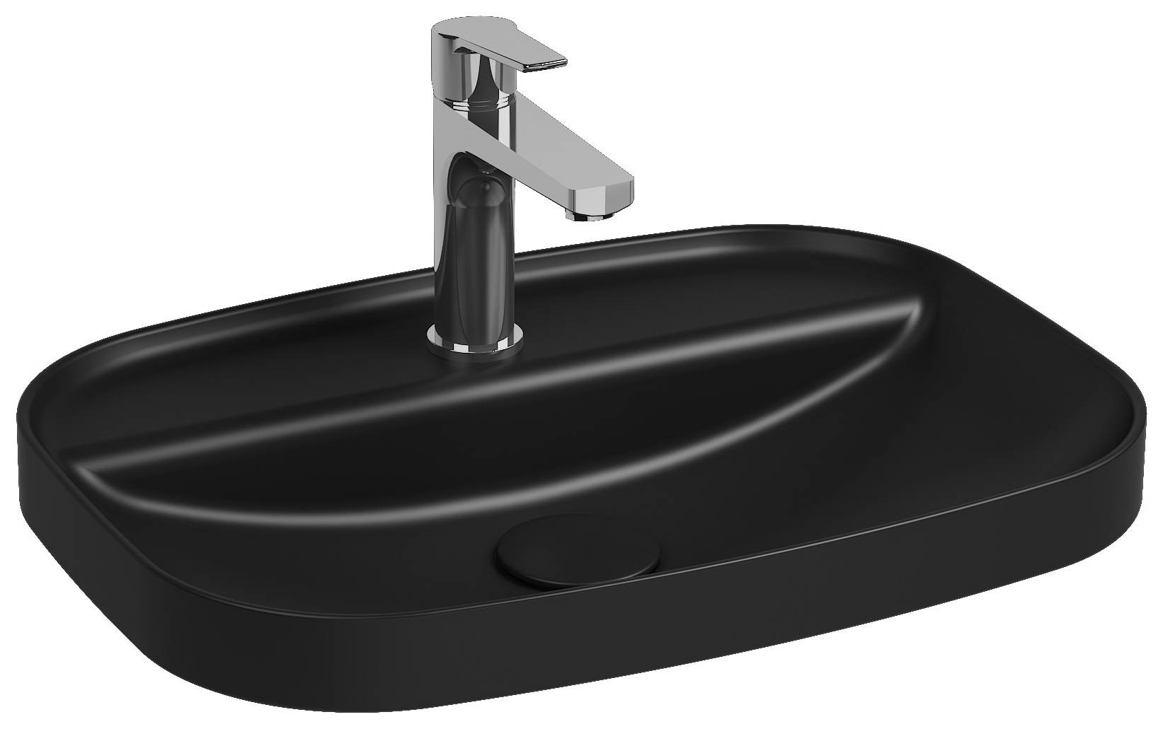Infinity Inset Lavabo 55 cm Nero