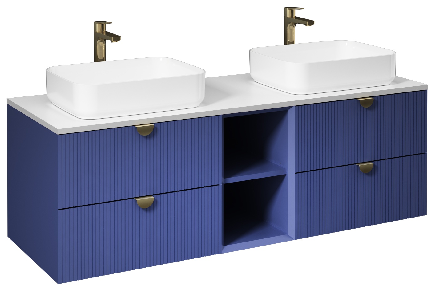 Infinity Mobile Lavabo Mensola Aperta 150cm (10NF65050 x2 Lavabo incluso) Blu Notte