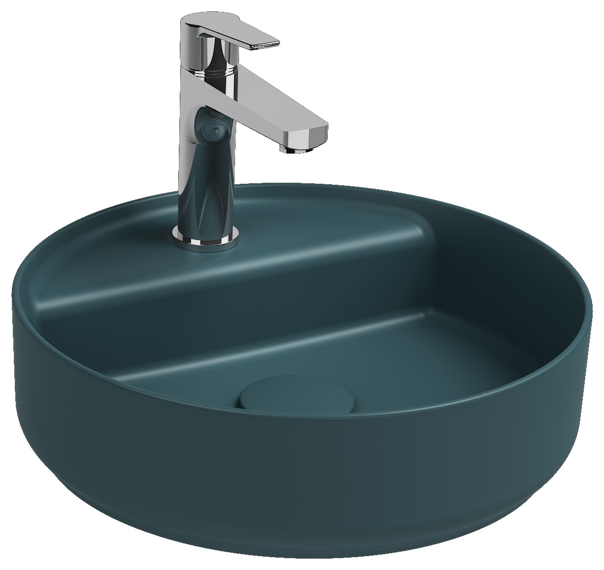 Infinity Lavabo da Appoggio 42 cm Verde Petrolio