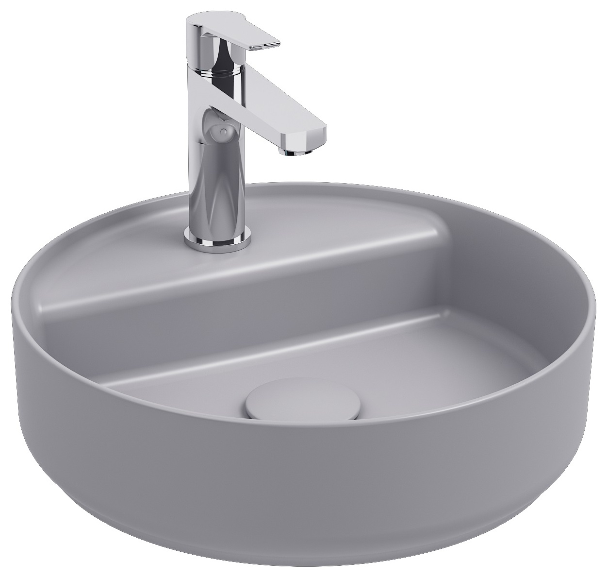Infinity Lavabo da Appoggio 42 cm Grigio Pietra