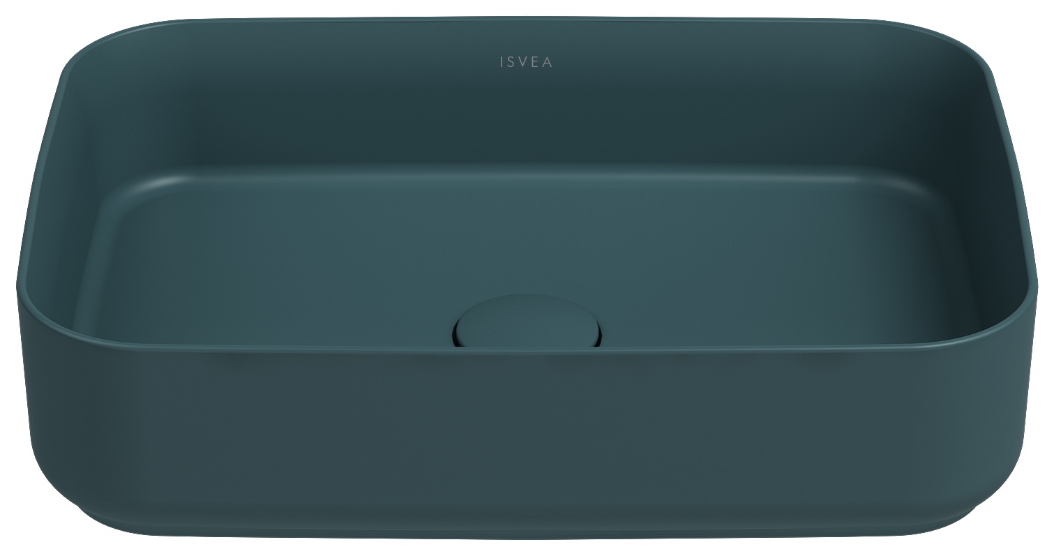 Infinity Lavabo da Appoggio 50 cm Verde Petrolio