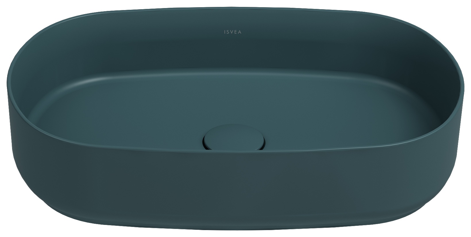Infinity Lavabo da Appoggio 55 cm Verde Petrolio