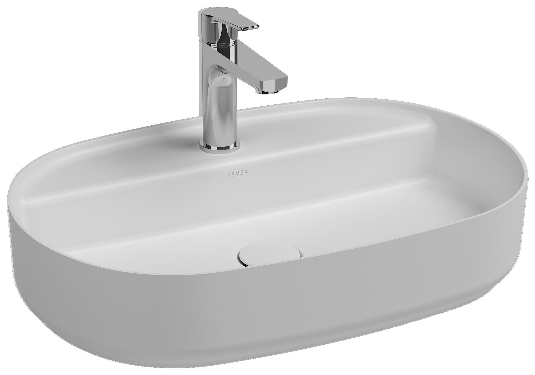 Infinity Lavabo da Appoggio 60 cm Bianco Opaco
