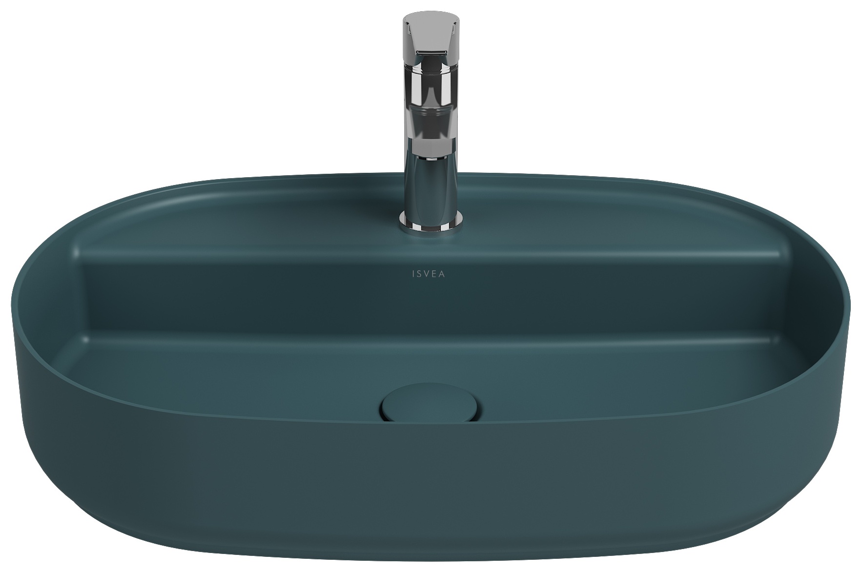 Infinity Lavabo da Appoggio 60 cm Verde Petrolio