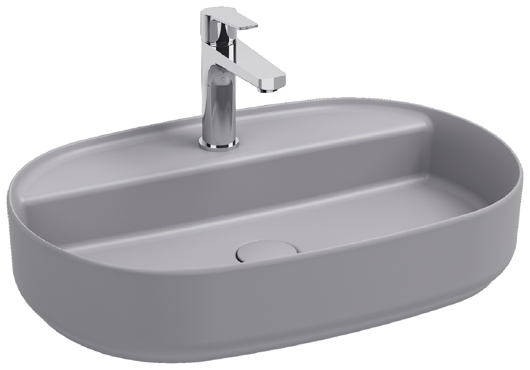 Infinity Lavabo da Appoggio 60 cm Grigio Pietra
