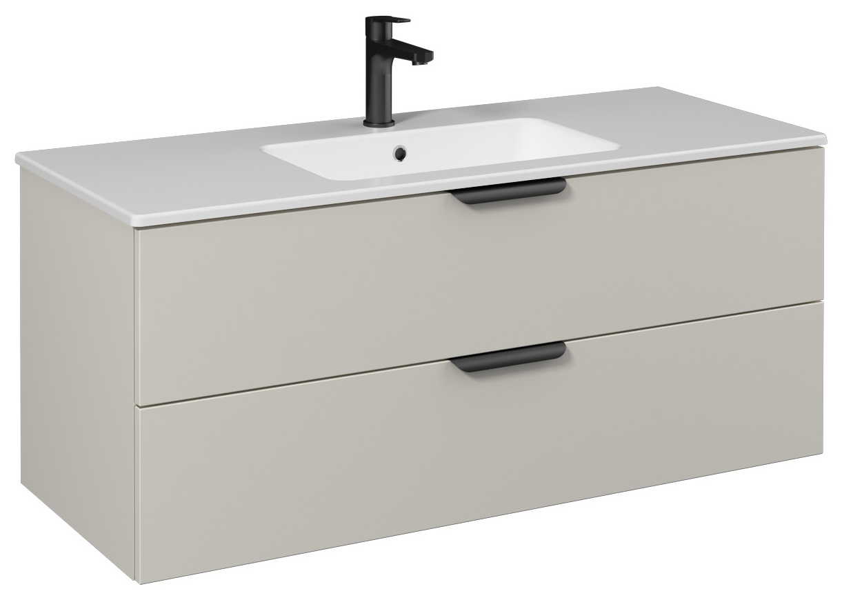 LIV Mobile Lavabo 120cm (10SL51121 incluso) Beige Chiaro Doppio Cassetto