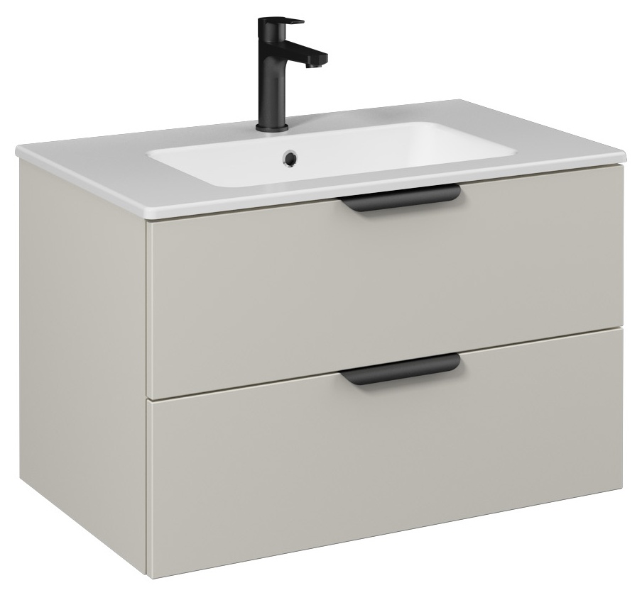 LIV Mobile Lavabo 80cm (10SL51081 incluso) Beige Chiaro Doppio Cassetto