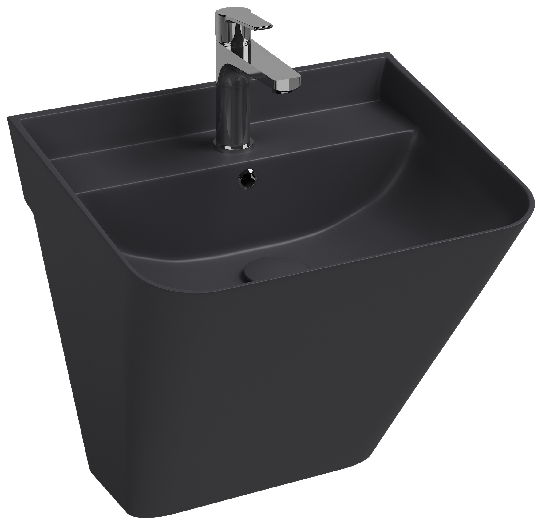 Sott Aqua Lavabo Monoblocco Sospeso 50 cm Antracite