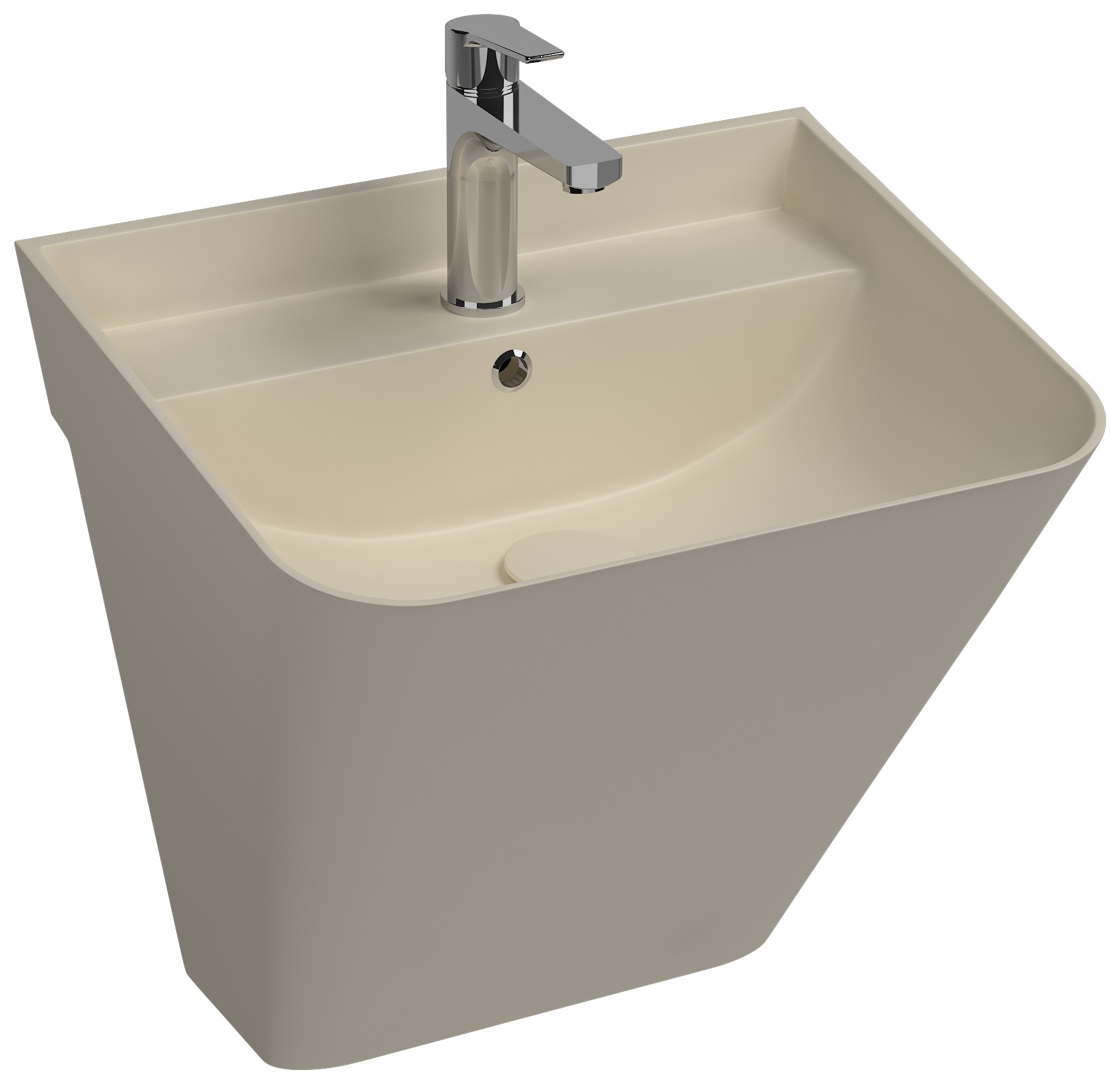Sott Aqua Lavabo Monoblocco Sospeso 50 cm Avorio