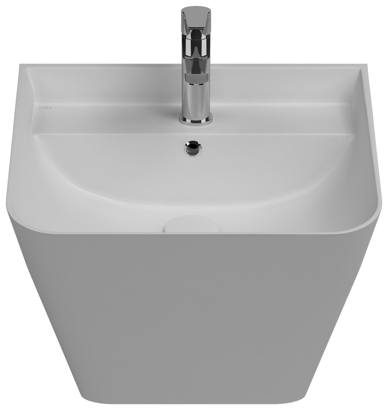 Sott Aqua Lavabo Monoblocco Sospeso 50 cm Bianco Opaco